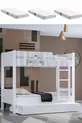 Lits superposés, Lit superposé Asya avec tiroirs et 3 matelas confort