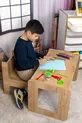 Table de jeu, d'activités et d'animation pour enfants, Noyer-Blanc, MDF de première qualité