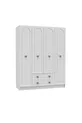 Armoire blanche élégante et raffinée Bohem à 4 portes et 2 tiroirs en MDF
