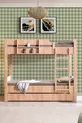 Lits superposés avec lits pour enfants, Lit superposé modulable pour enfants Asya, Noyer - Blanc