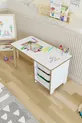 Table pour enfants Cm avec 3 paniers, table de travail pour enfants, table d'activités effaçable