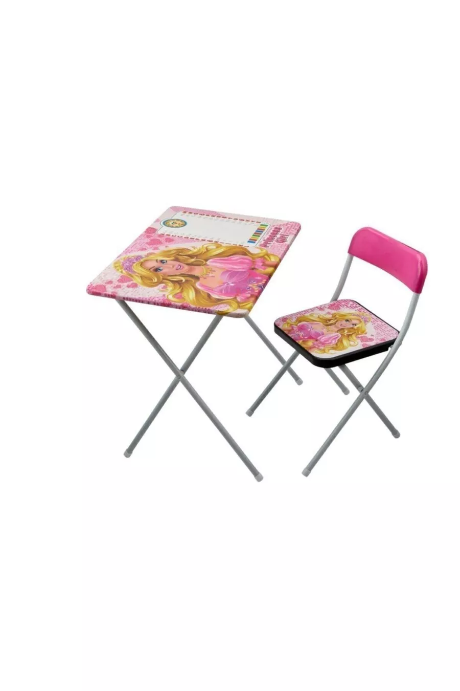 Bureau de princesse, table d'activités de jeu, ensemble table et chaise pour fille rose