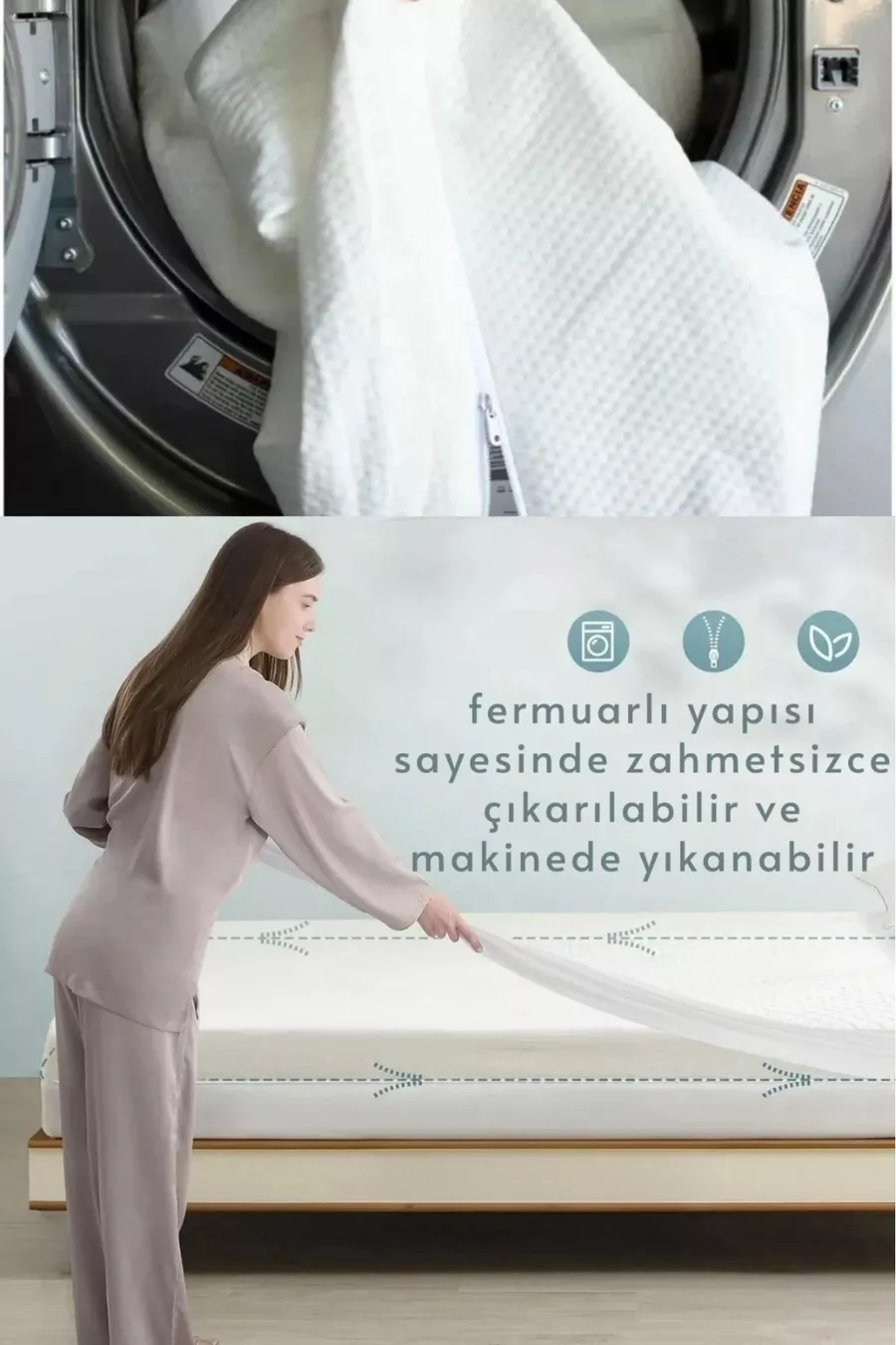 Bdphome Surmatelas & Matelas avec Housse Zippée