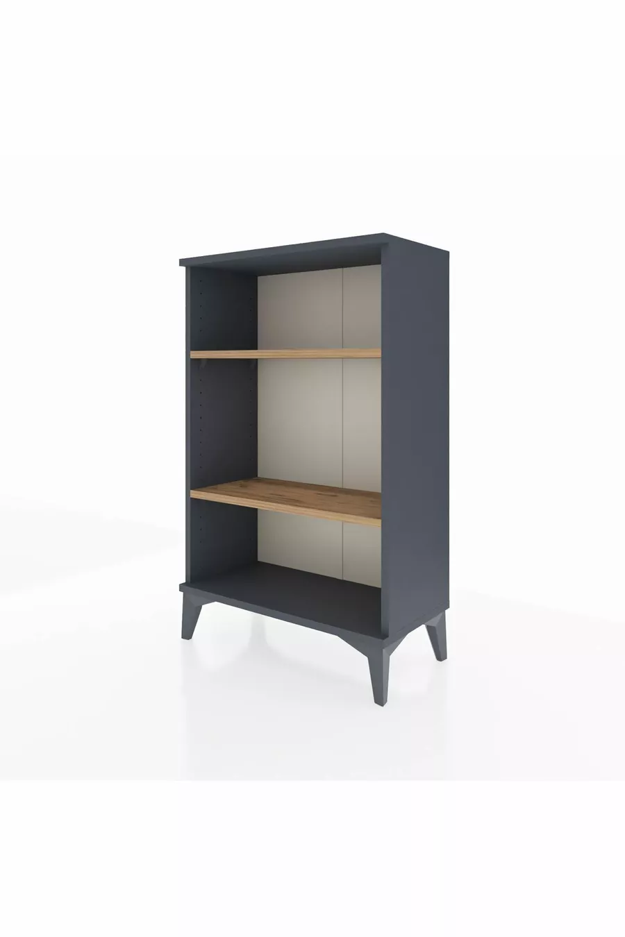 Chevet Arges à 2 étagères Anthracite-Pin