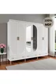 Armoire en MDF Comiet Sally avec miroir, 6 portes et tiroirs
