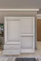 Gm  Diva Armoire Blanche à 4 Portes et 2 Tiroirs avec Miroir
