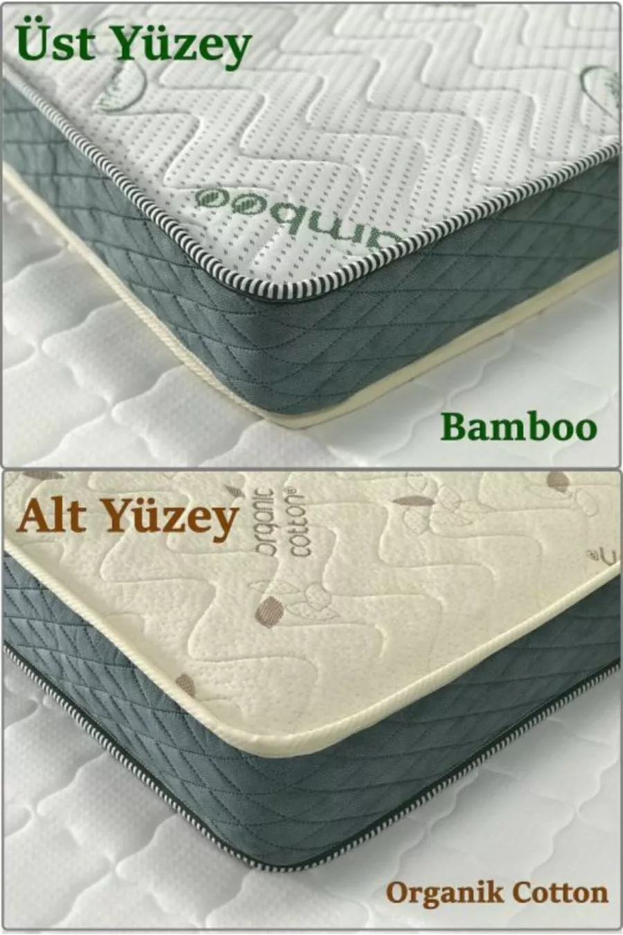 MATELAS À RESSORTS HEYNER DOUBLE FACE EN BAMBOU ET COTON BIOLOGIQUE MATELAS ORTHOPÉDIQUE À RESSORTS