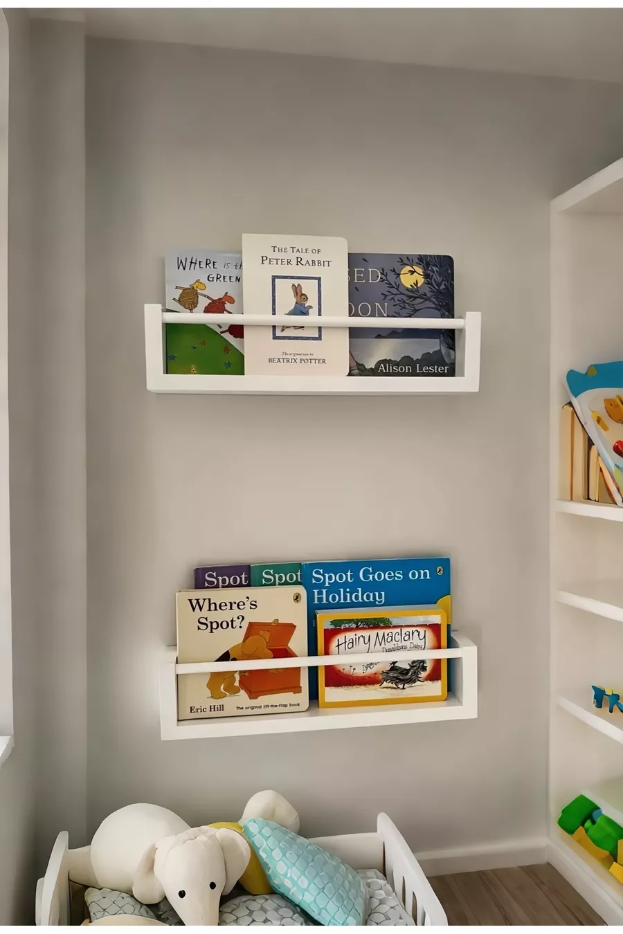 Étagère murale en MDF par deux, bibliothèque blanche