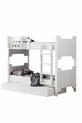 Lit superposé en profil MDF, Lit superposé détachable Eurasie, Lit superposé avec lit gigogne blanc