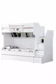 Lits superposés Ranza, courageux avec petit lit - Blanc, 3 matelas confort