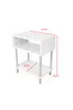 Table de chevet moderne à 2 étagères pour chambre à coucher, organisateur de chevet sur pieds en bois - Blanc