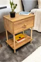 Table de chevet moderne avec étagère et couvercle rabattable, organiseur de chambre à coucher, table d'appoint avec pieds en bois