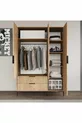 Armoire Aden à 3 portes avec tiroirs et paniers complets, penderie, armoire avec étagères
