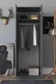 Armoire à vêtements Fuga 2 portes - Corps anthracite, portes anthracite
