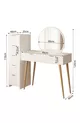 Ensemble de Coiffeuse Lucy – Blanc avec Miroir, Armoire à Tiroirs, Organisateur de Bijoux