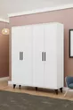 Armoire noire à quatre portes avec poignées GM -A sur pieds en forme de nuage