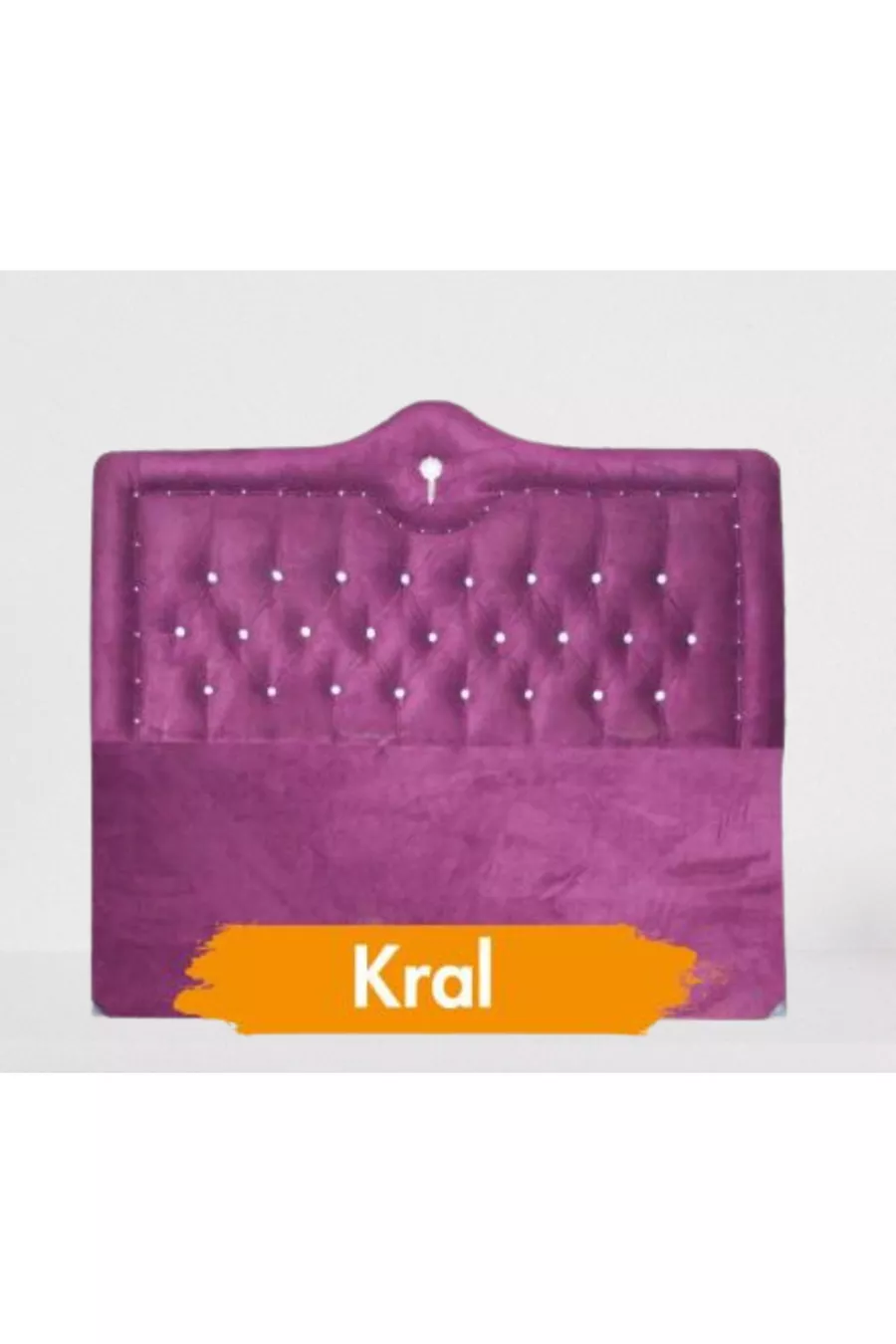 Tête de lit Alc Roi en velours Tissu Plume Violet Matelassé Double