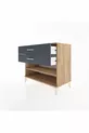 Commode Hyperion à une étagère et 2 tiroirs Pin-Anthracite