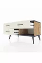Commode Hyperion 3 tiroirs Pin-Anthracite/Gris pierre
