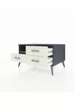 Commode Kronos à une étagère et 3 tiroirs Anthracite-Sapin/Mer de pierre