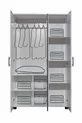 Lits superposés, Armoire pour lits superposés Aura avec 3 portes - Gris