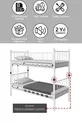 Chambre d'enfant élégante pour garçon avec lits superposés en métal et cadre de lit en bois