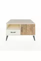 Commode Kronos avec 2 étagères, 1 tiroir et 1 porte, couleur Pierre de lune/Pin