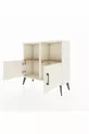 Commode Arges à 2 étagères et 2 portes, Pierre de lune / Pin