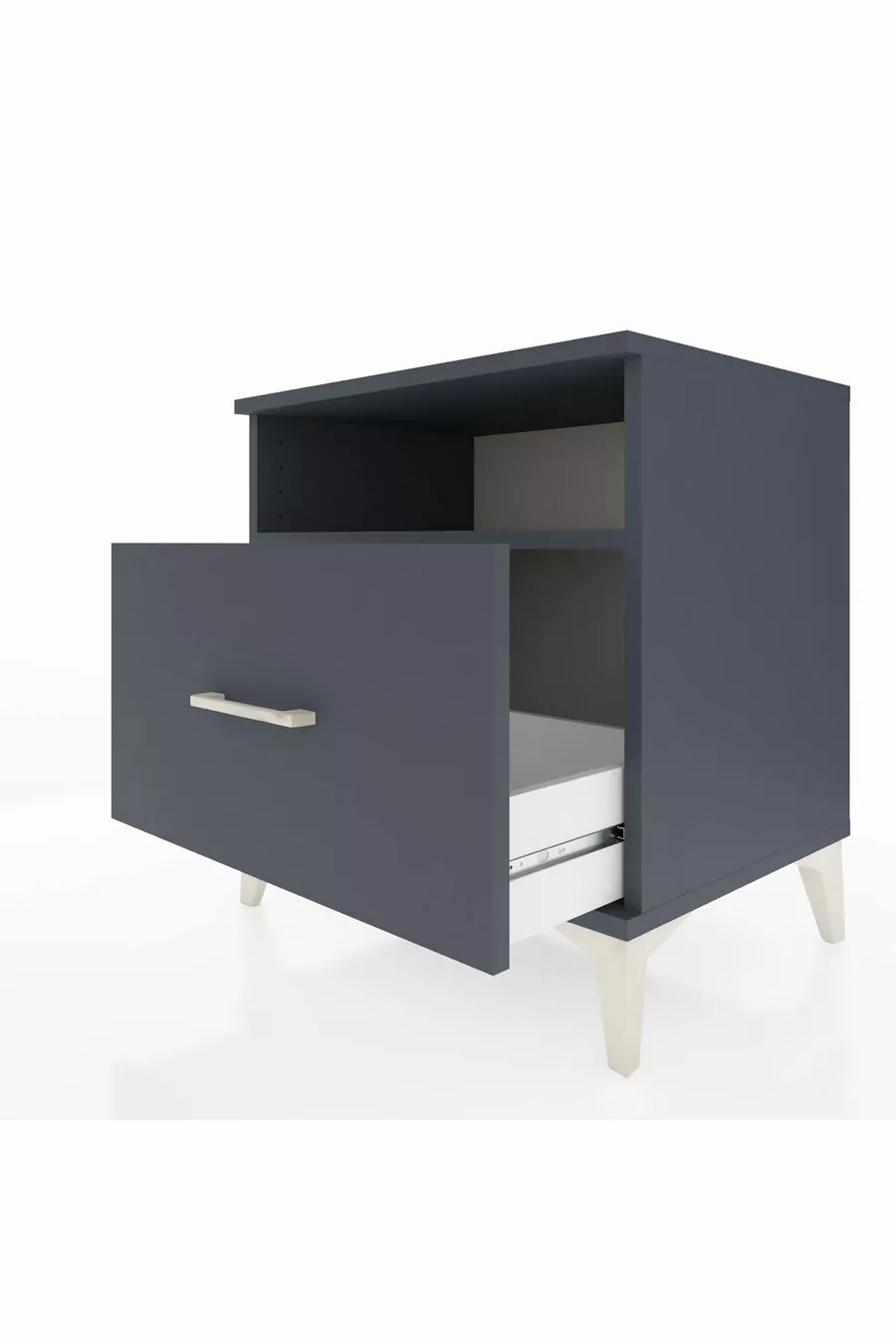 Table de chevet Hyperion avec une étagère et un tiroir, anthracite-anthracite