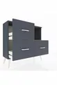 Commode Arges à une étagère et 3 tiroirs Anthracite-Sapin/Anthracite