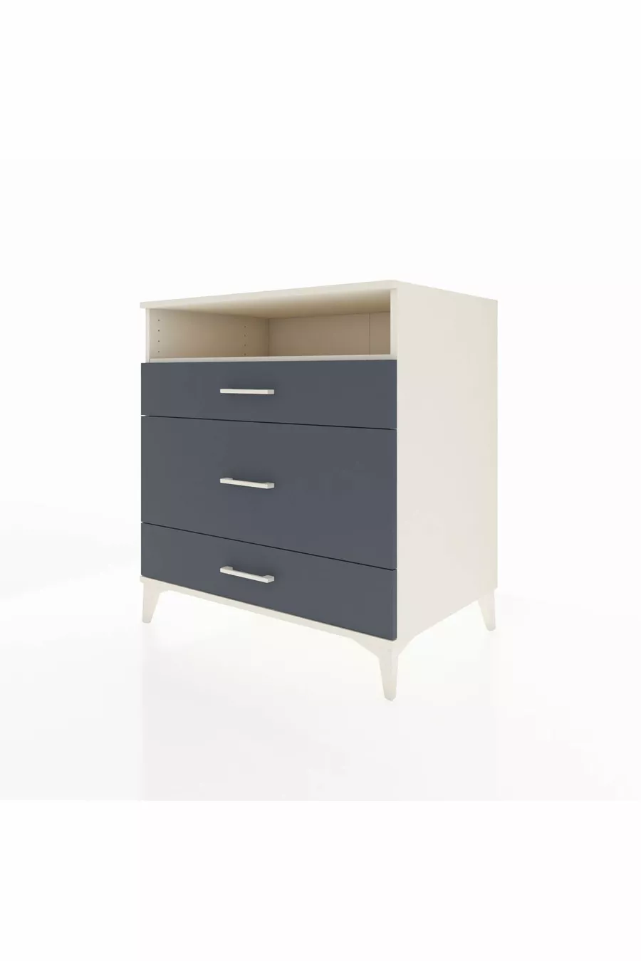 Commode Kronos avec une étagère et 3 tiroirs, Pierre de lune-Anthracite