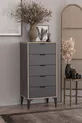 Commode Arden 5 tiroirs, panier à linge