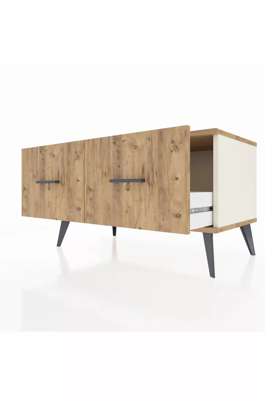 Commode Hyperion à 2 tiroirs Pierre de lune-Pin