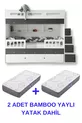 Lit superposé Berlin / 2 pièces avec matelas à ressorts en bambou inclus