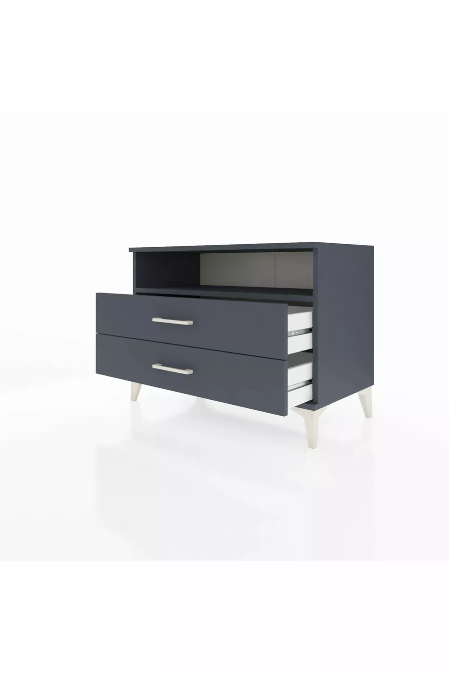 Commode Hyperion à une étagère et 2 tiroirs Anthracite-Anthracite
