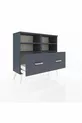 Commode Arges 4 étagères 2 tiroirs Anthracite-Anthracite