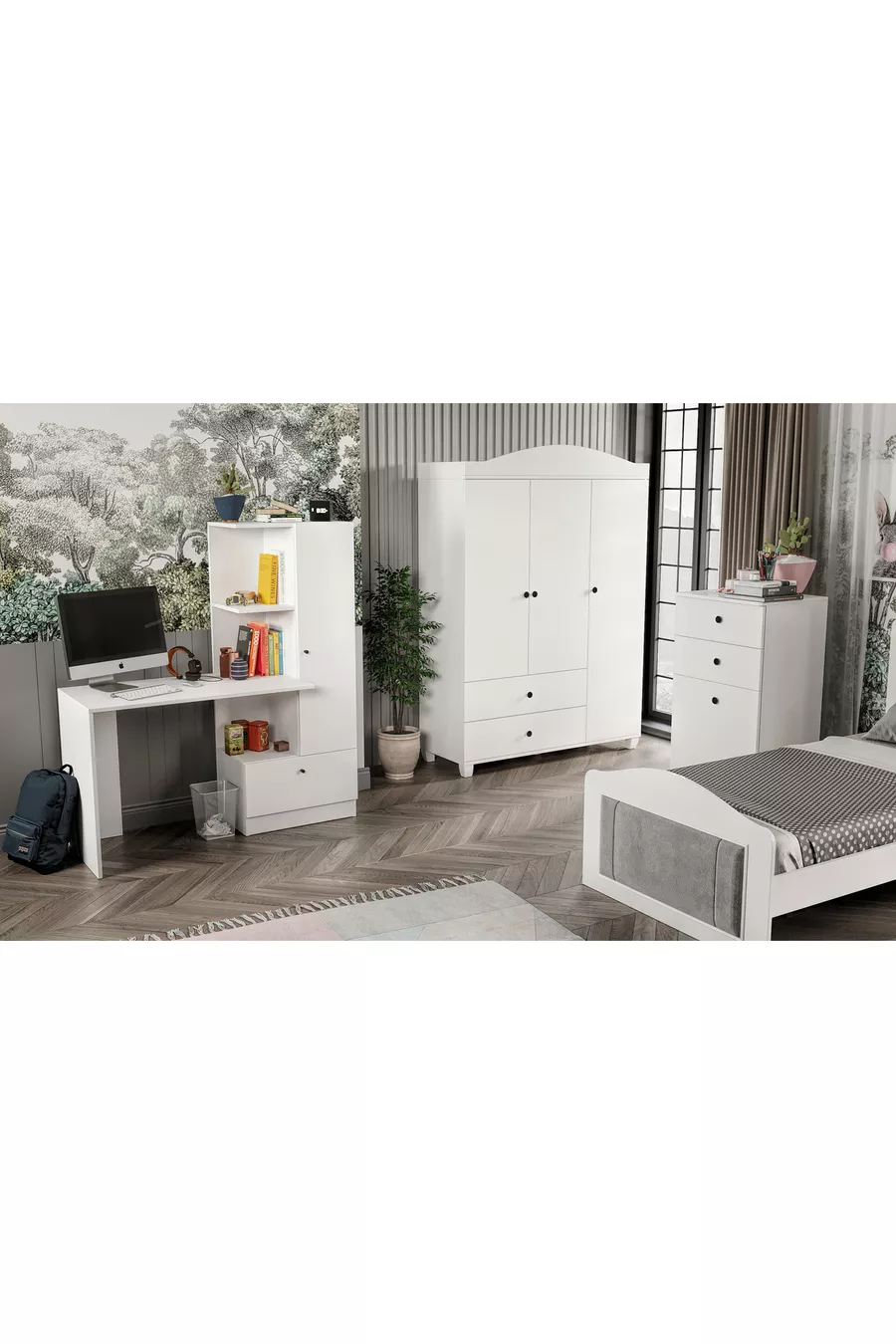 CHAMBRE JEUNE TORINO, BUREAU ET BIBLIOTHÈQUE