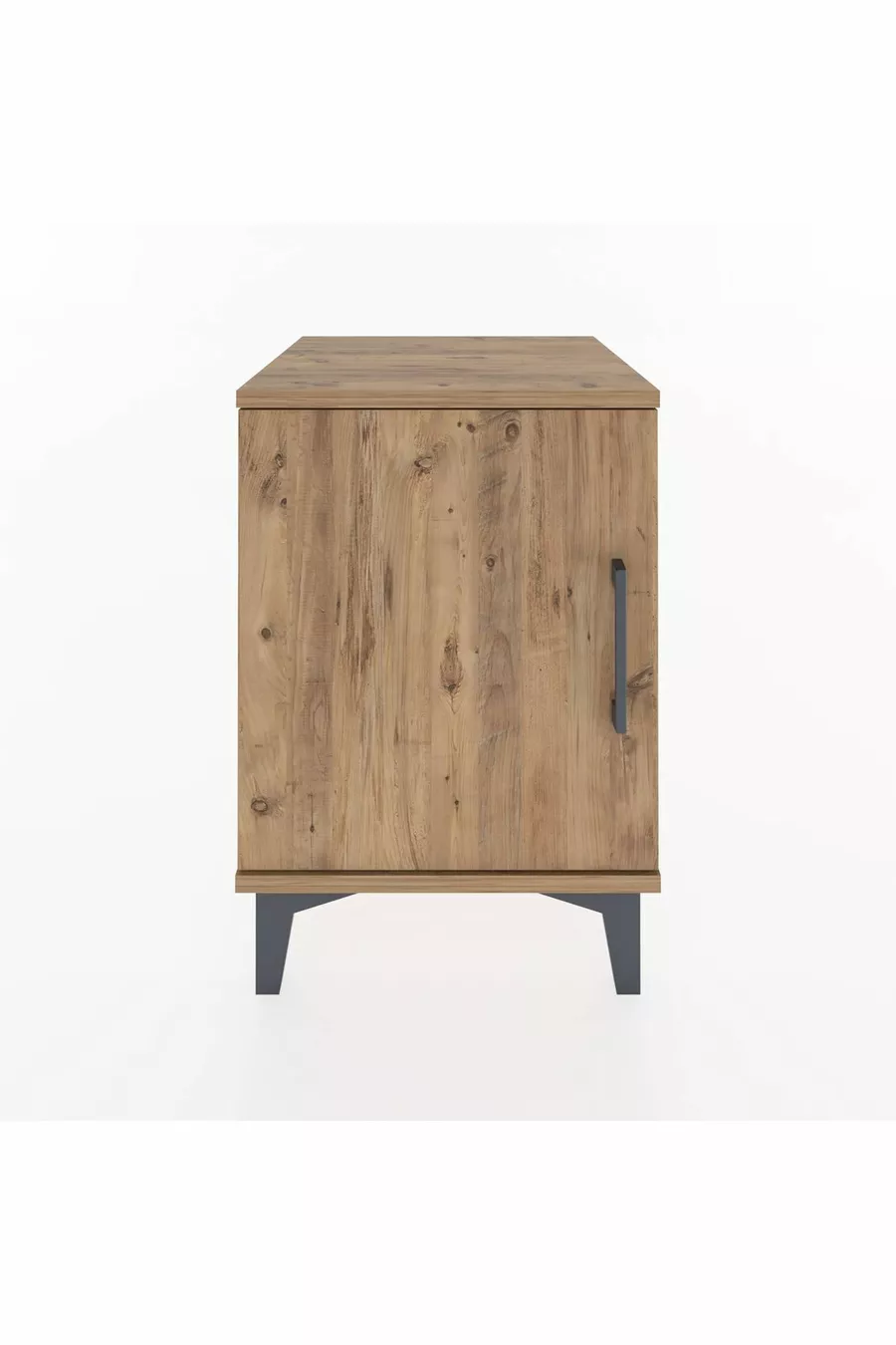 Table de chevet Hyperion à une étagère et une porte, Pin-Pin