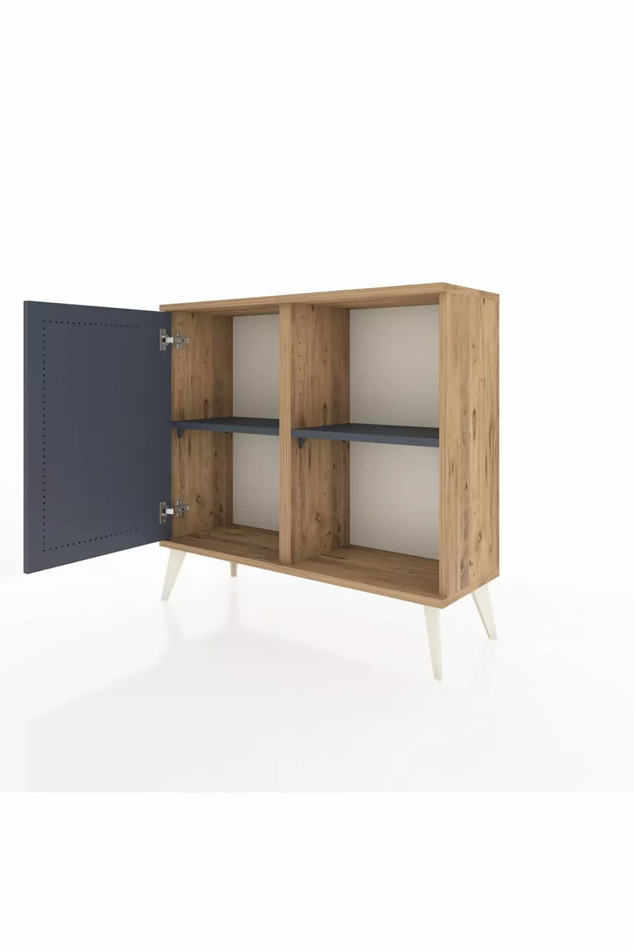 Commode Arges à 2 étagères avec 1 porte, pin-anthracite
