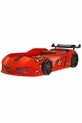 Chambre d'enfant - Lit voiture avec pare-vent Jaguar - Armoire 3 portes, commode - Rouge