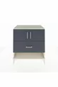 Commode Kronos avec 2 étagères, 1 tiroir et 2 portes, Pierre de Lune-Anthracite