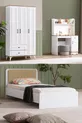 Chambre d'enfant Linda - Armoire 3 portes, Lit, Bureau