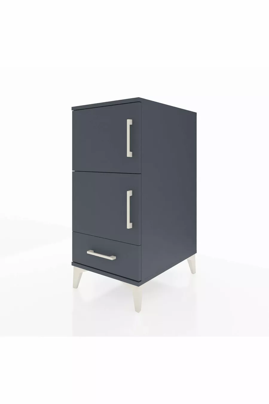 Kronos Chevet 4 étagères 1 tiroir 1 porte Anthracite-Anthracite