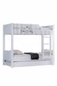 Lits superposés, lits superposés modulables en Asie avec armoire à deux portes, blanc, 2 matelas confort