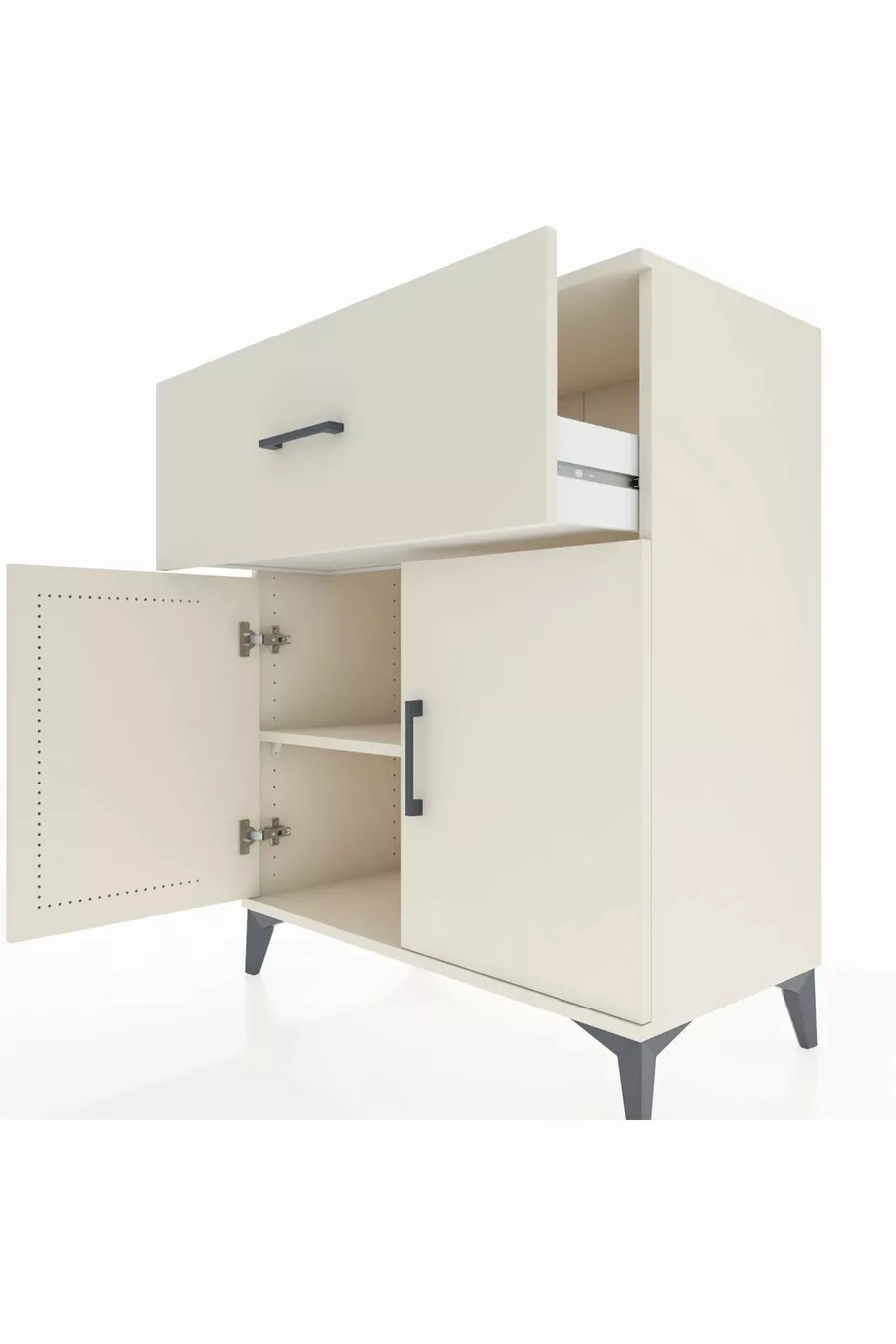 Commode Hyperion à une étagère et un tiroir avec 2 portes Ambre-Désert