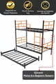 Lit superposé Koza avec tiroirs, compatible avec trois personnes, métal orange