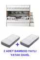Lits superposés à volets / 2 matelas avec ressorts en bambou inclus / MDF à 100%
