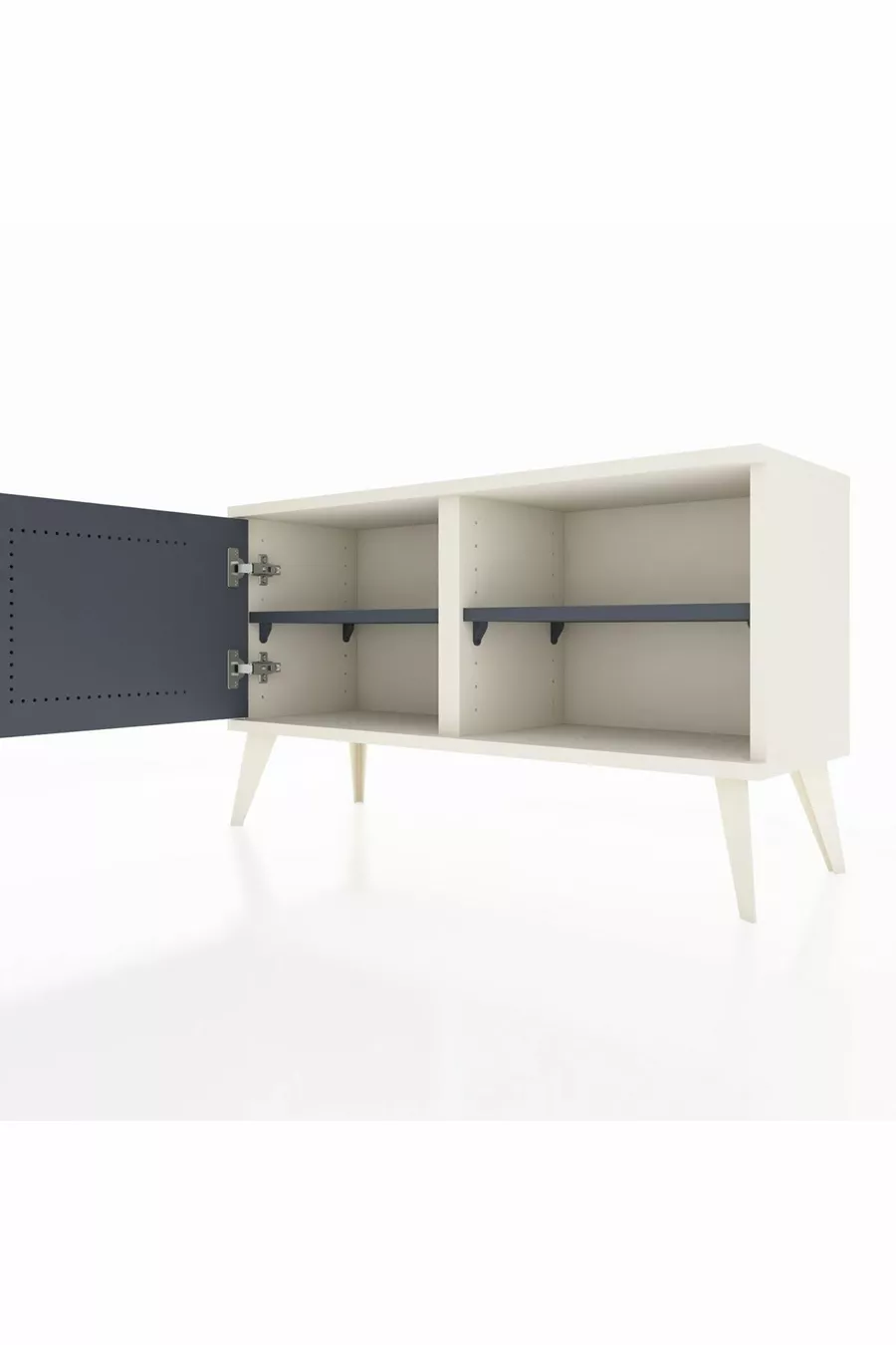 Commode Arges 2 étagères avec 1 porte Pierre de lune-Anthracite