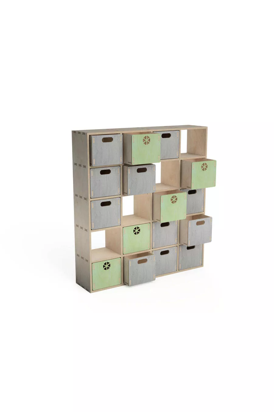- Étagère modulaire avec tiroirs, portable, peignable à la peinture organique, design spécial, équipement général