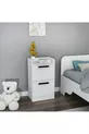 Chambre d'adolescent Luses Ensemble 4 pièces Bureau blanc-Armoire-Table de chevet-Lit - Luses